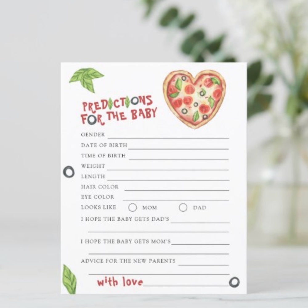 Baby Shower Prediction Cards